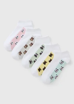 5 Pack Multicolour Dog Ankle Socks