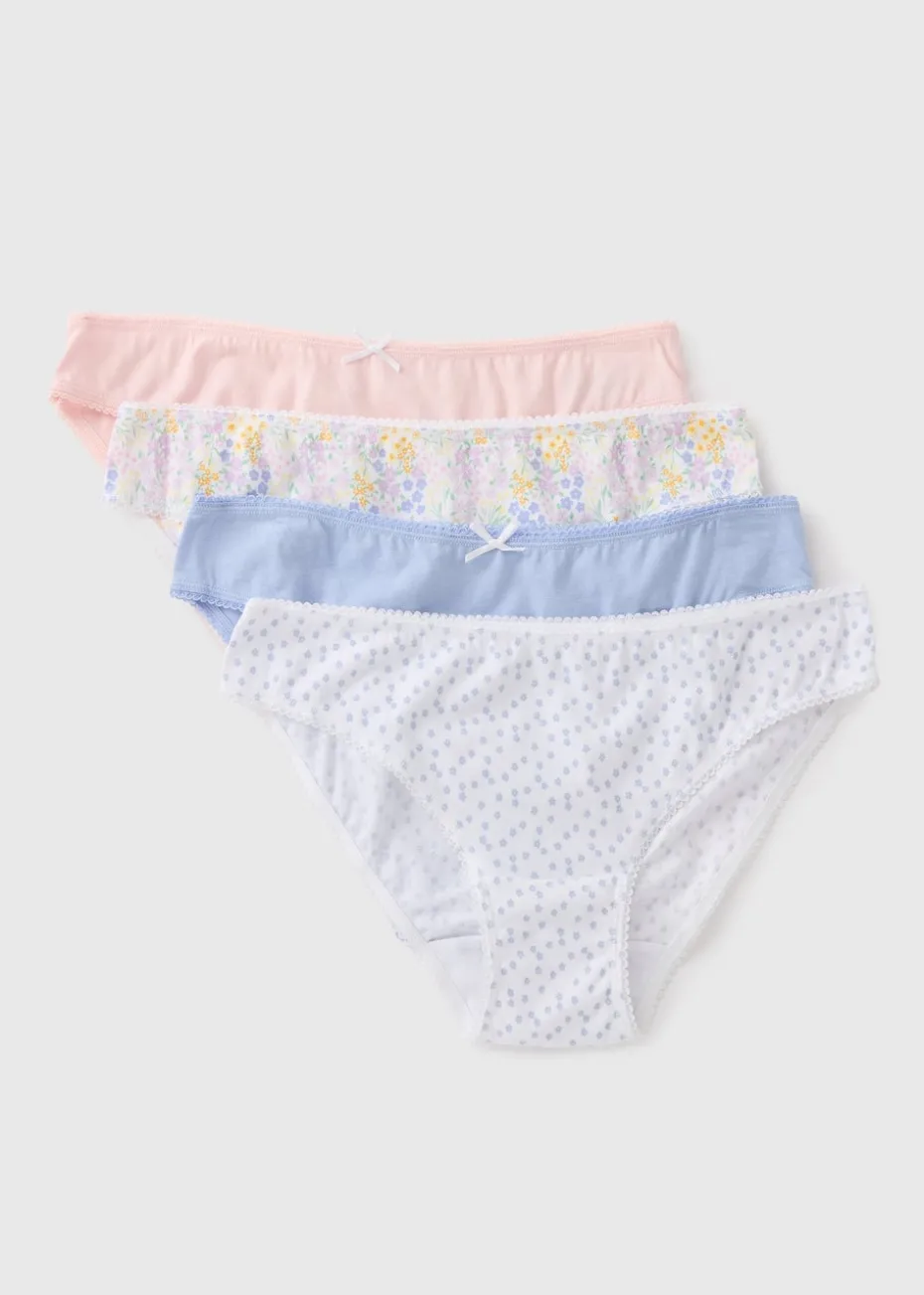 4 Pack Multicolour Floral Mini Knickers