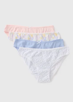 4 Pack Multicolour Floral Mini Knickers