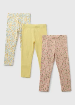 3 Pack Multicolour Floral Leggings (1-7yrs)