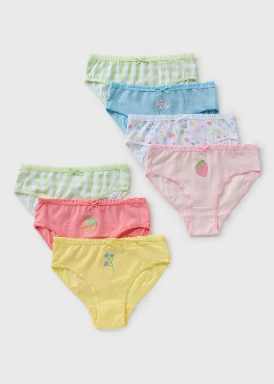 7 Pack Multicolour Fruit Floral Knickers (1-11yrs)