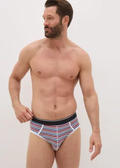 5 Pack Multicolour Grid Print Briefs