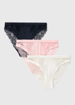 3 Pack Multicolour High Leg Knickers