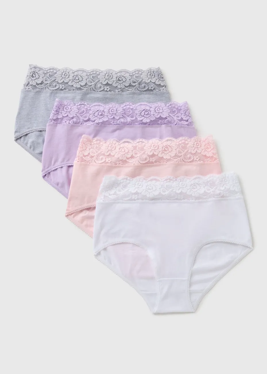 4 Pack Multicolour Lace Full Knickers