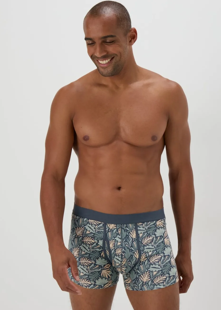 5 Pack Multicolour Leaf Print Keyhole Boxers