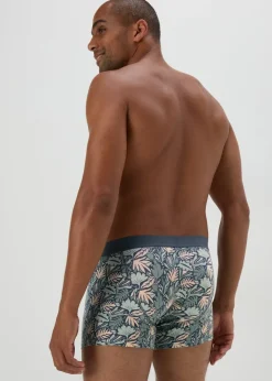 5 Pack Multicolour Leaf Print Keyhole Boxers