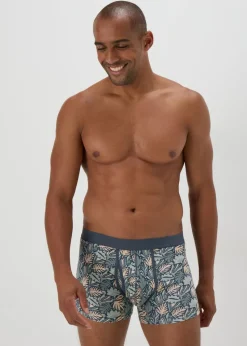 5 Pack Multicolour Leaf Print Keyhole Boxers