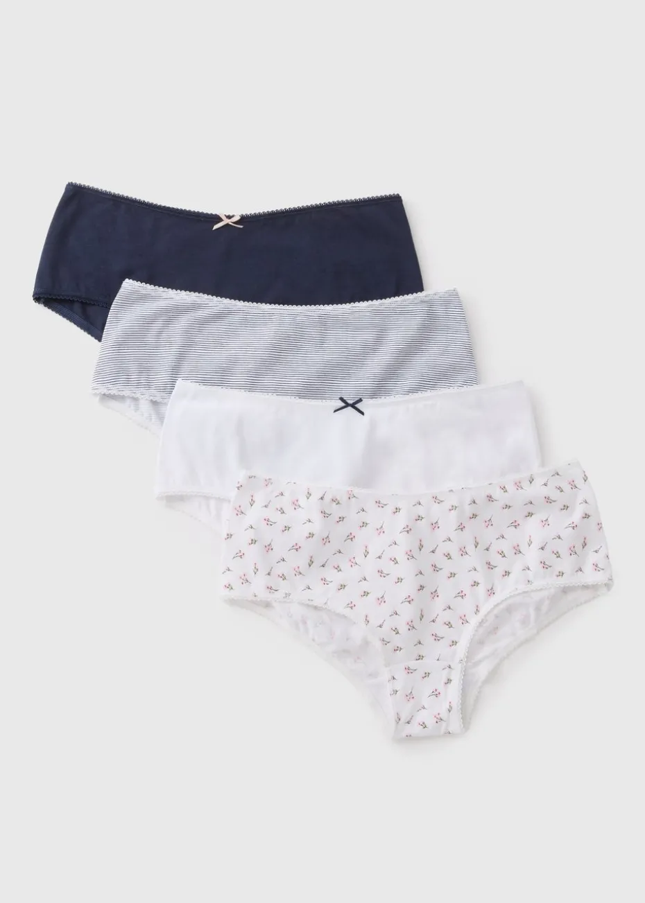 4 Pack Multicolour Patterned Short Knickers