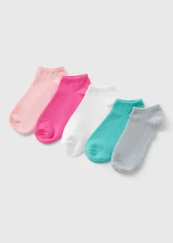 5 Pack Multicolour Plain Ankle Socks