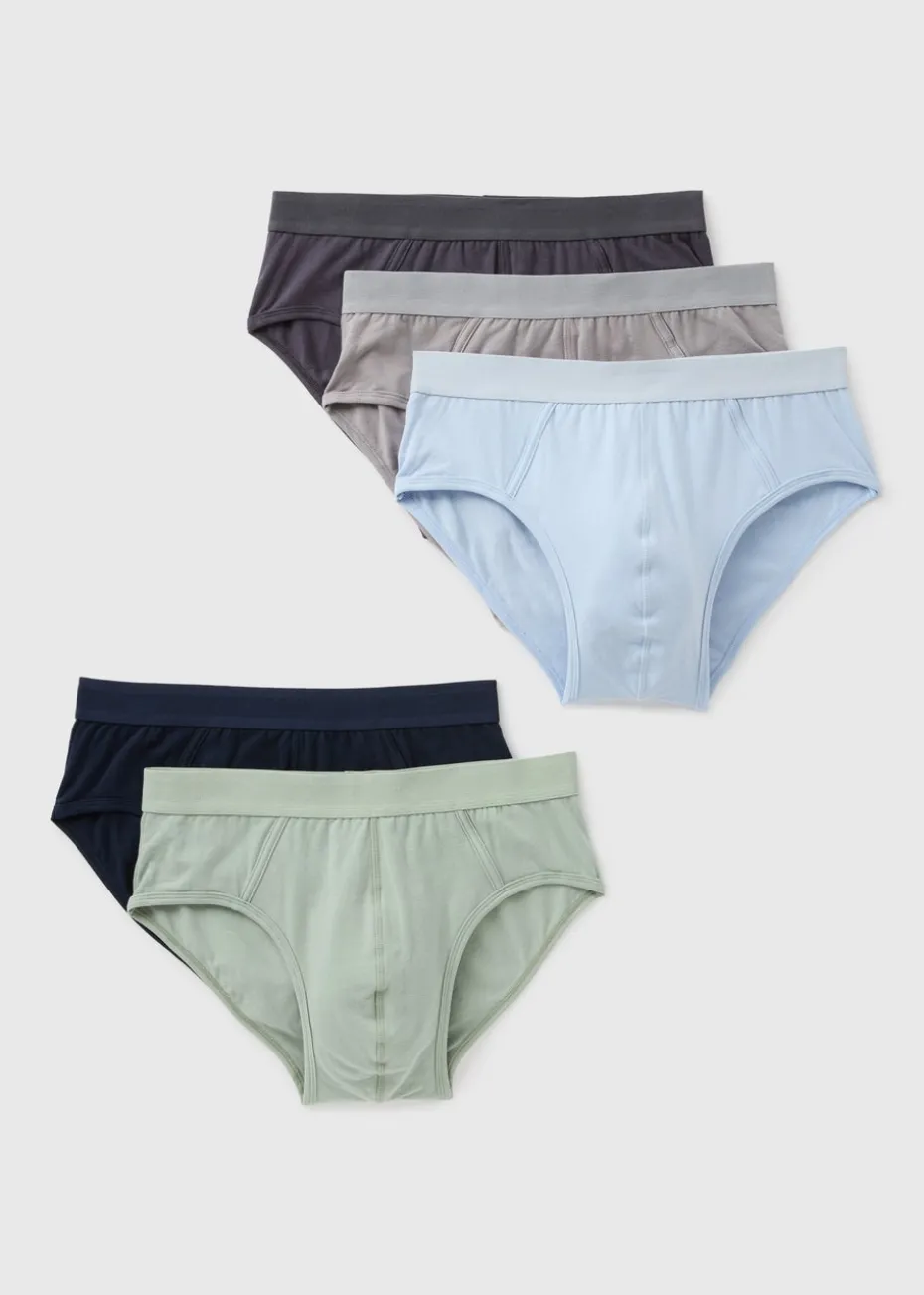 5 Pack Multicolour Plain Briefs
