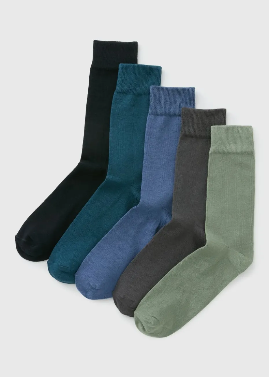 5 Pack Multicolour Plain Socks