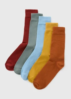 5 Pack Multicolour Plain Socks