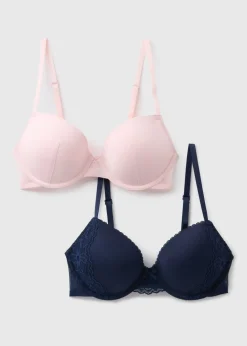 2 Pack Multicolour Plunge Bras