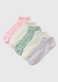 5 Pack Multicolour Pointelle Socks