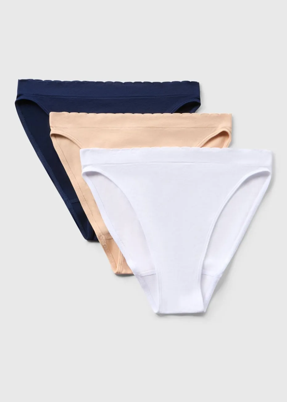 3 Pack Multicolour Seamless High Leg Knickers