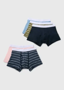 5 Pack Multicolour Stripe Keyhole Boxers