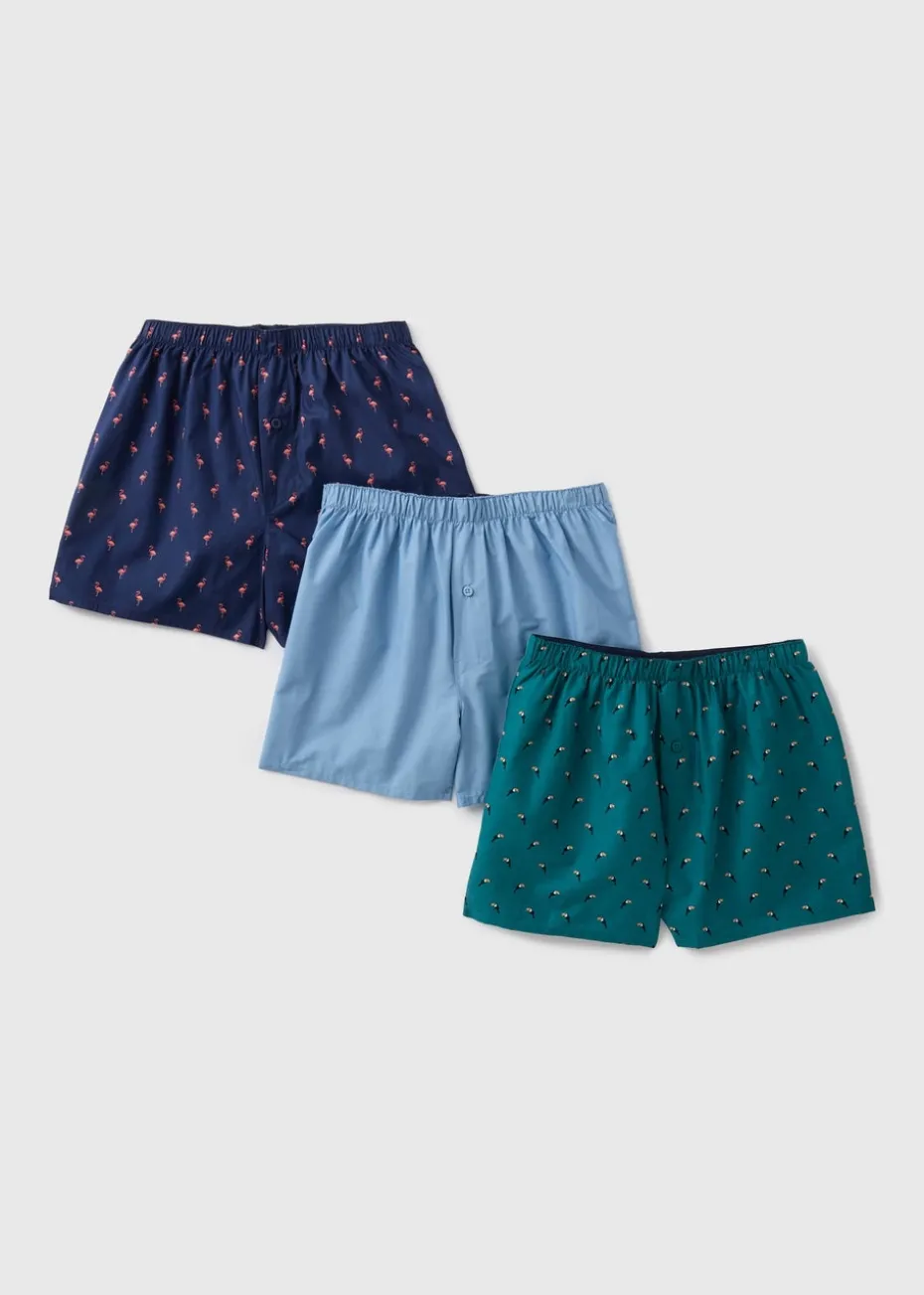 3 Pack Multicolour Woven Boxers