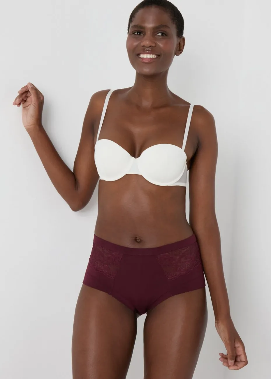 3 Pack Multicoloured Brushed Midi Knickers