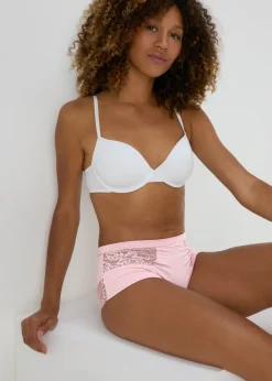 3 Pack Multicoloured Brushed Lace Midi Knickers