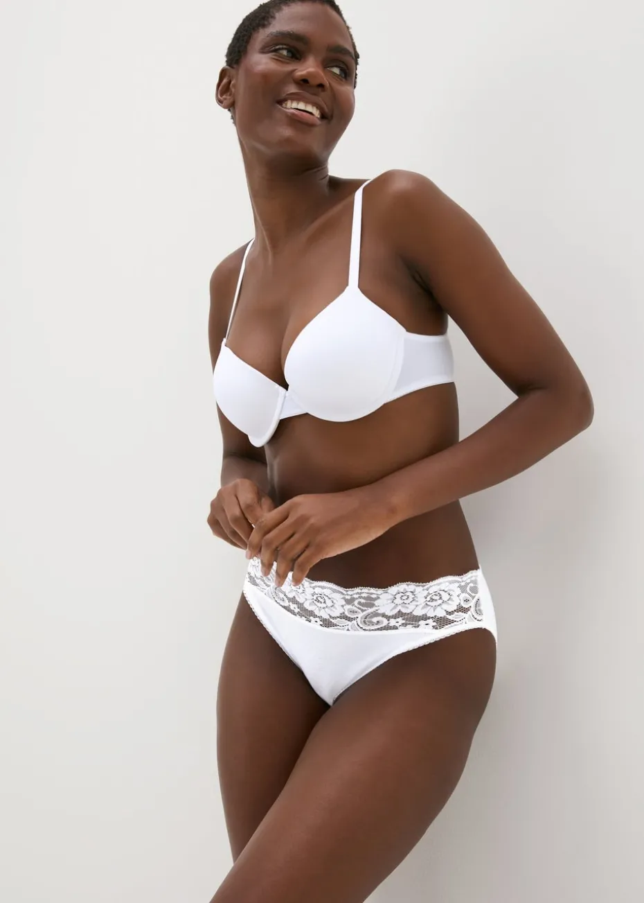 4 Pack Multicoloured Lace High Leg Knickers