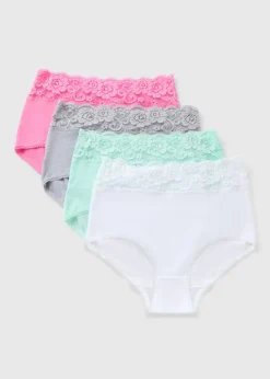 4 Pack Multicoloured Lace Full Knickers