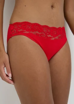 4 Pack Multicoloured Lace Trim High Leg Knickers
