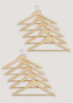10 Pack Natural Wooden Hangers