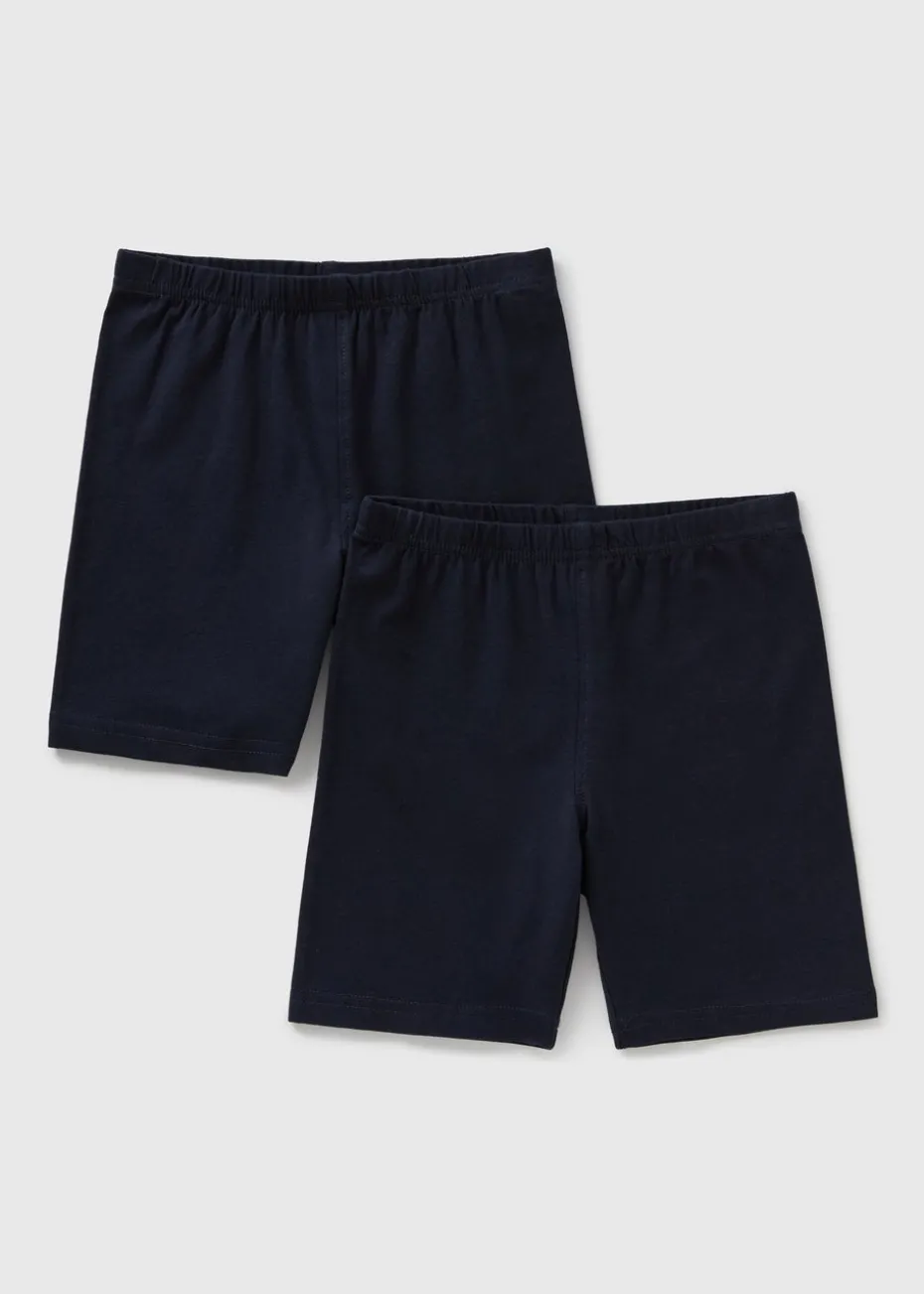 2 Pack Navy Cycling Shorts (4-13yrs)