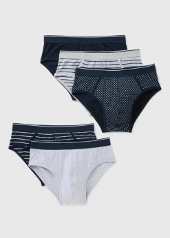 5 Pack Navy Mono Briefs