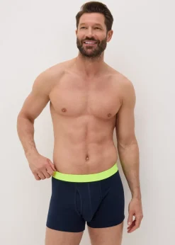 5 Pack Navy Neon Waistband Keyhole Boxers