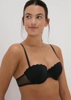 2 Pack Nude & Black Balcony Bra