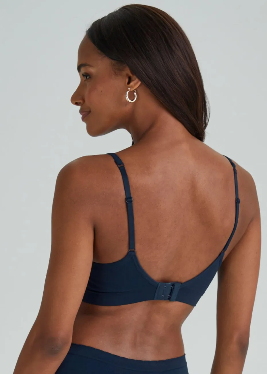 2 Pack Nude & Navy Seamless Moulded Bras