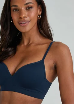 2 Pack Nude & Navy Seamless Moulded Bras