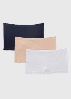 3 Pack Nude & Navy Seamless Shorts Knickers