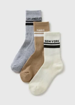 3 Pack Nude Sports Socks