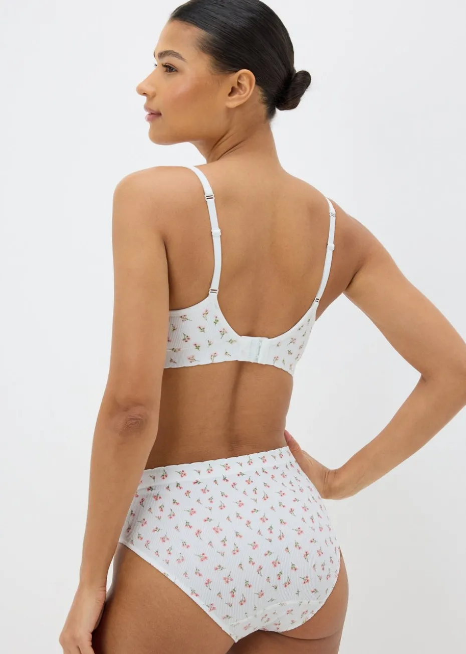 2 Pack Pink Floral Seamless Moulded Bras