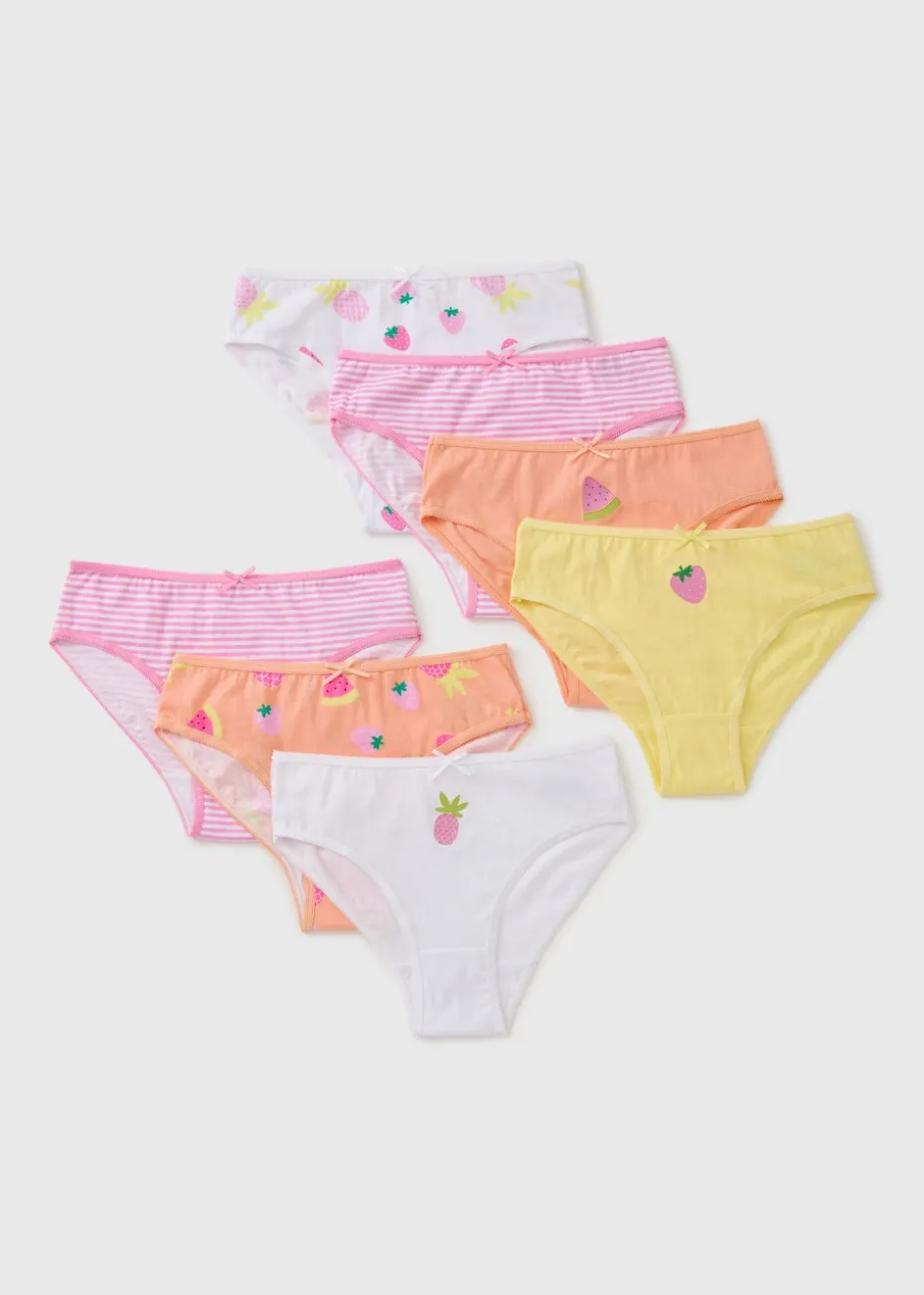 7 Pack Pink Girls Fruit Knickers (1 1/2-11yrs)