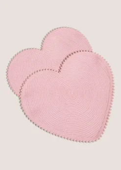 2 Pack Pink Heart Shaped Placemats