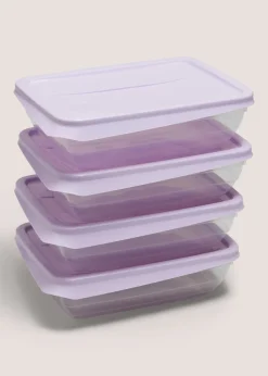 4 Pack Purple Food Containers