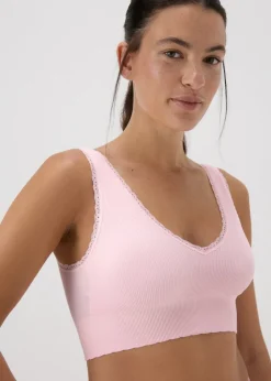 2 Pack Seamless Navy & Pink Crop Top Bras