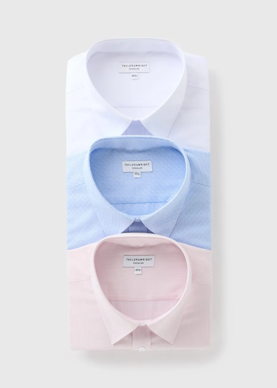 3 Pack Taylor & Wright Multicolour Regular Fit Shirts