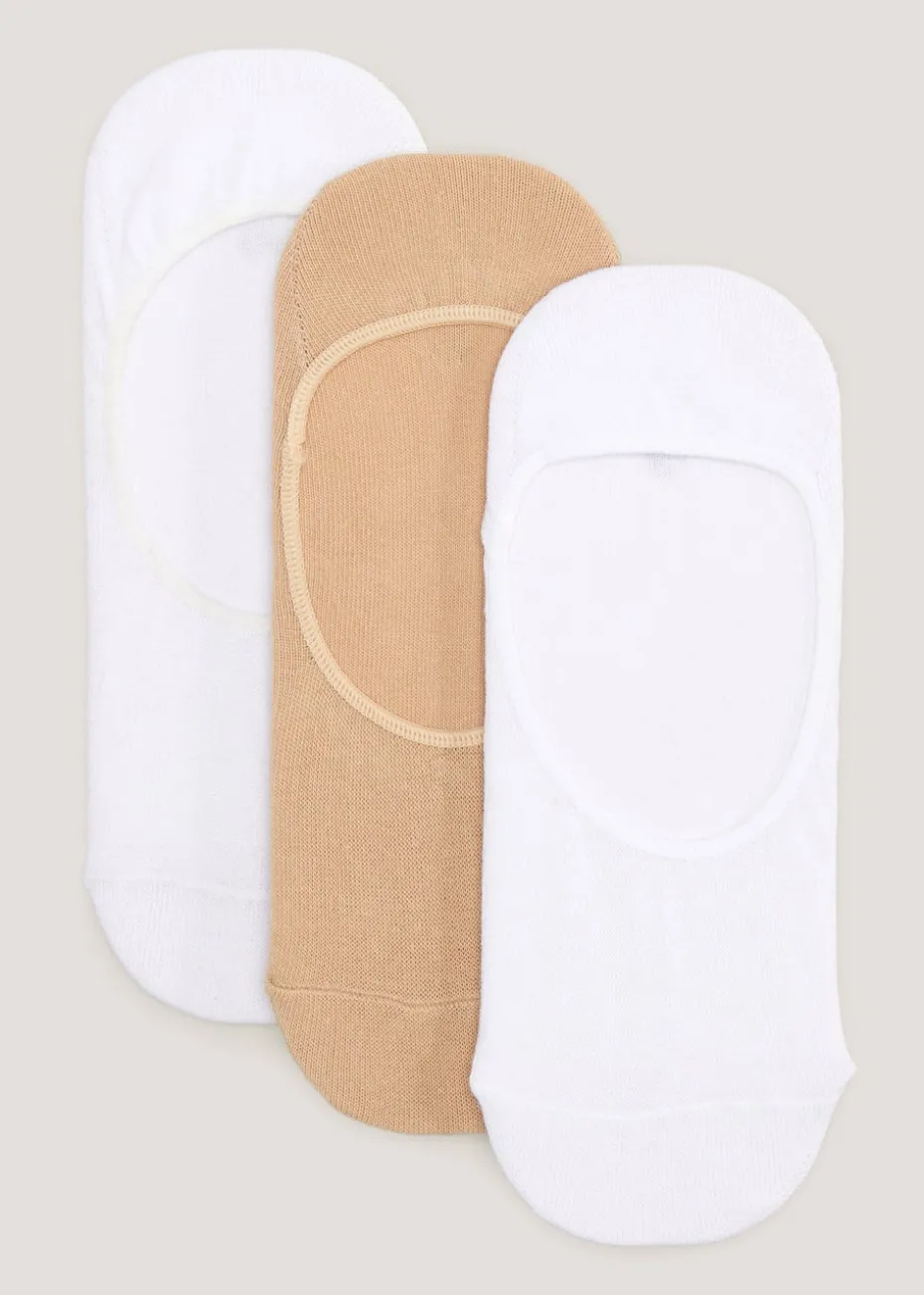 3 Pack White & Nude Footsies