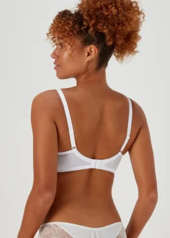 2 Pack White & Nude Non Wired Lace Trim Bras