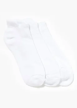 3 Pack White Blistereze Trainer Socks