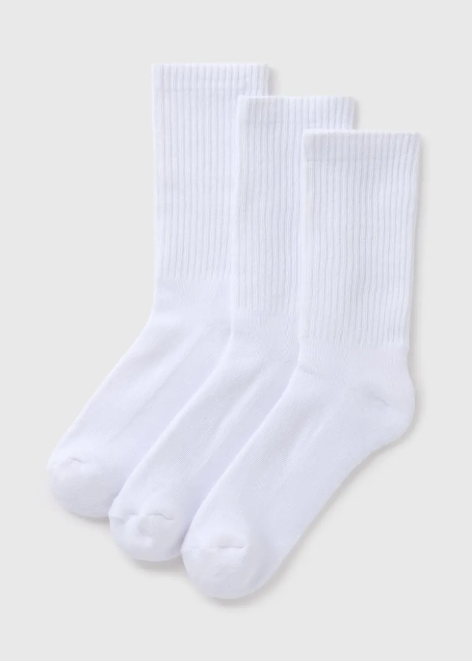 3 Pack White Crew Sports Socks