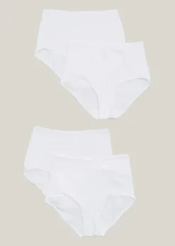 4 Pack White Full Knickers