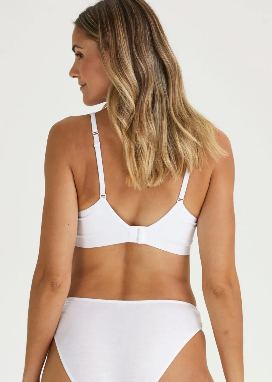 4 Pack White High Leg Knickers