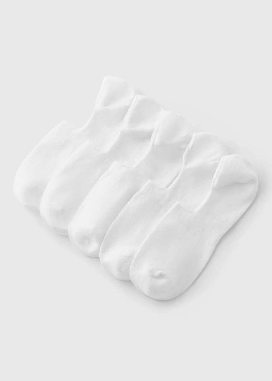 5 Pack White Invisible Socks