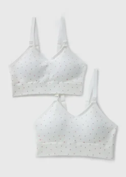 2 Pack White Maternity Bras