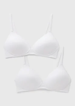 2 Pack White Non Wired First Bras